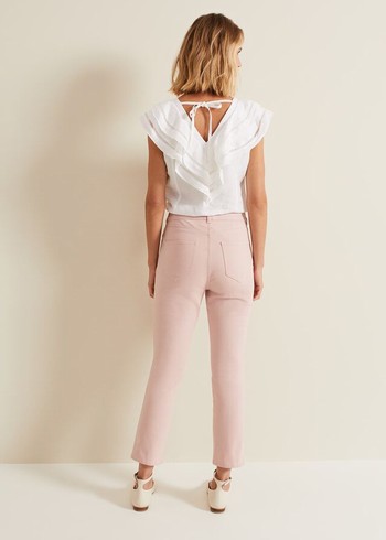 Phase Eight Lindsey Cropped Straight Leg Trousers Pink Australia | XC8743912